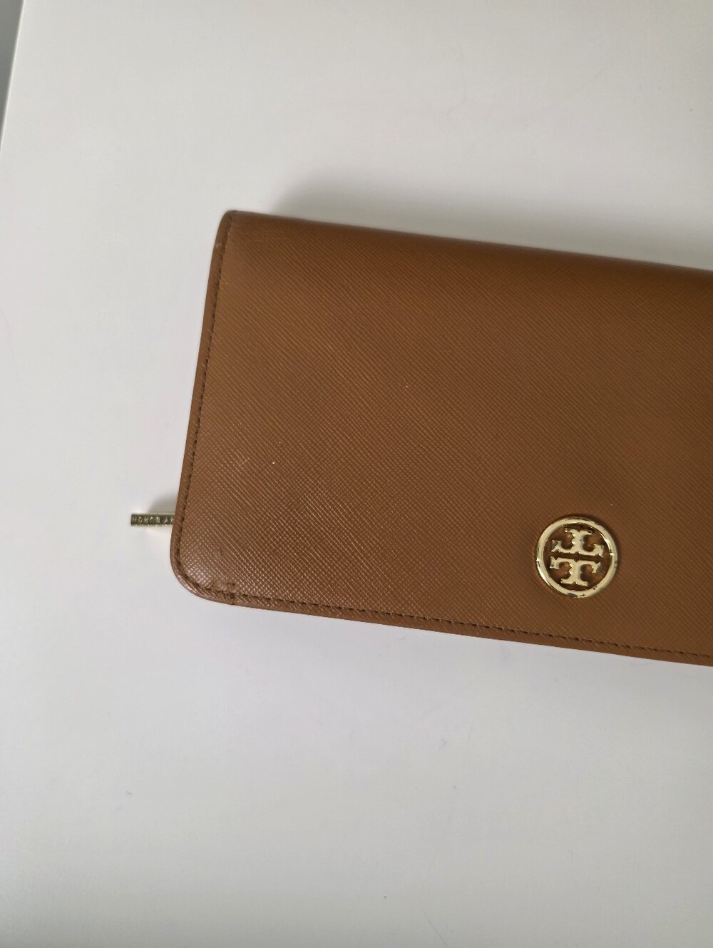 Tory Burch Saffiano Leather Continental Long Wallet / Clutch - Caramel Brown - Picture 16 of 16